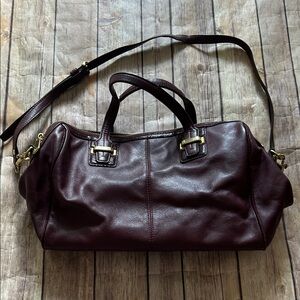 Coach Burgundy Leather Shoulder Bag